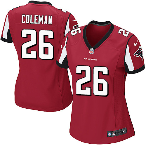 Women's Game Tevin Coleman Nike Jersey Red Home - #26 NFL Atlanta Falcons